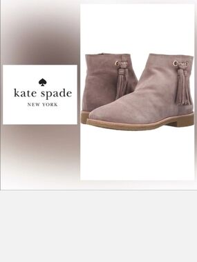 kate spade Bellamy taupe suede tassel ankle boots New Sz 8.5